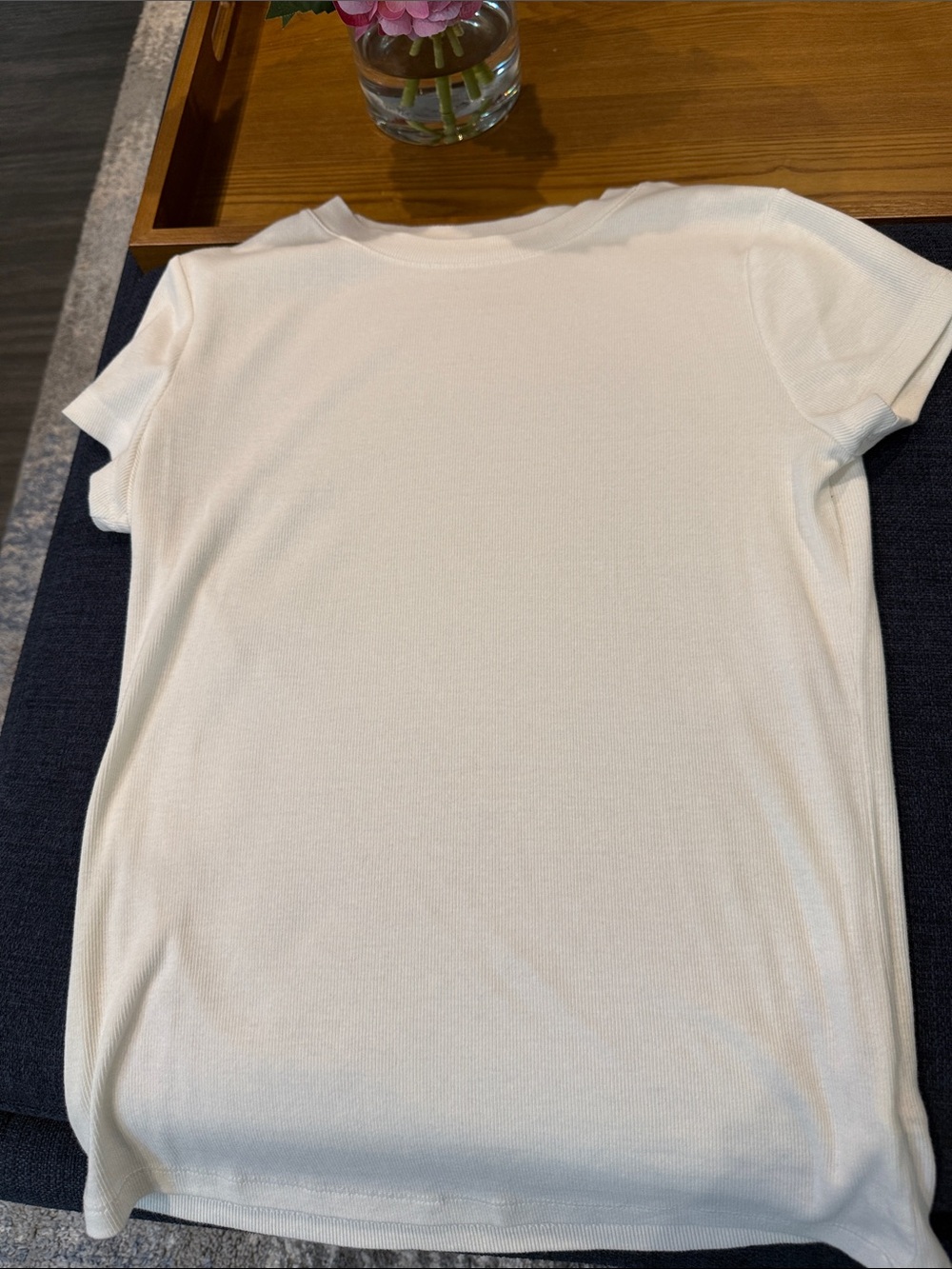 a new day Cream Short Sleeve Crewneck Top